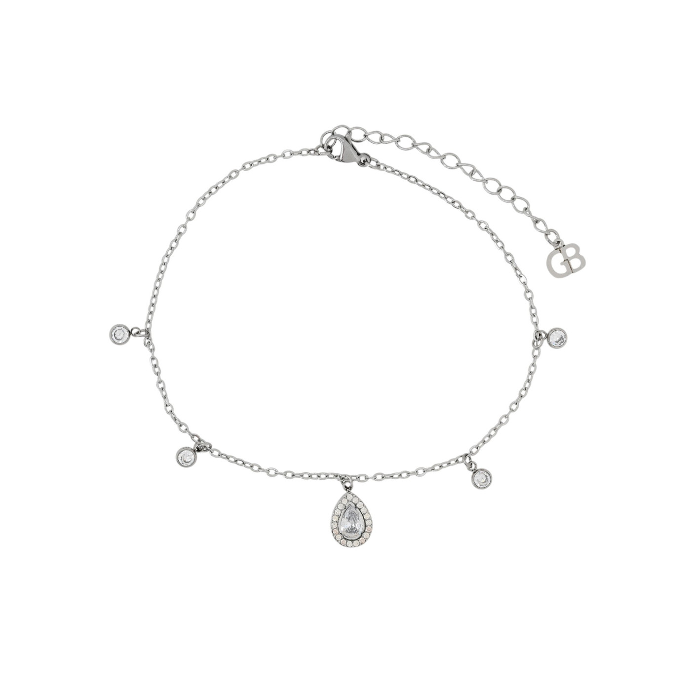 Bracciale piede acciaio luminosa ovale GB
