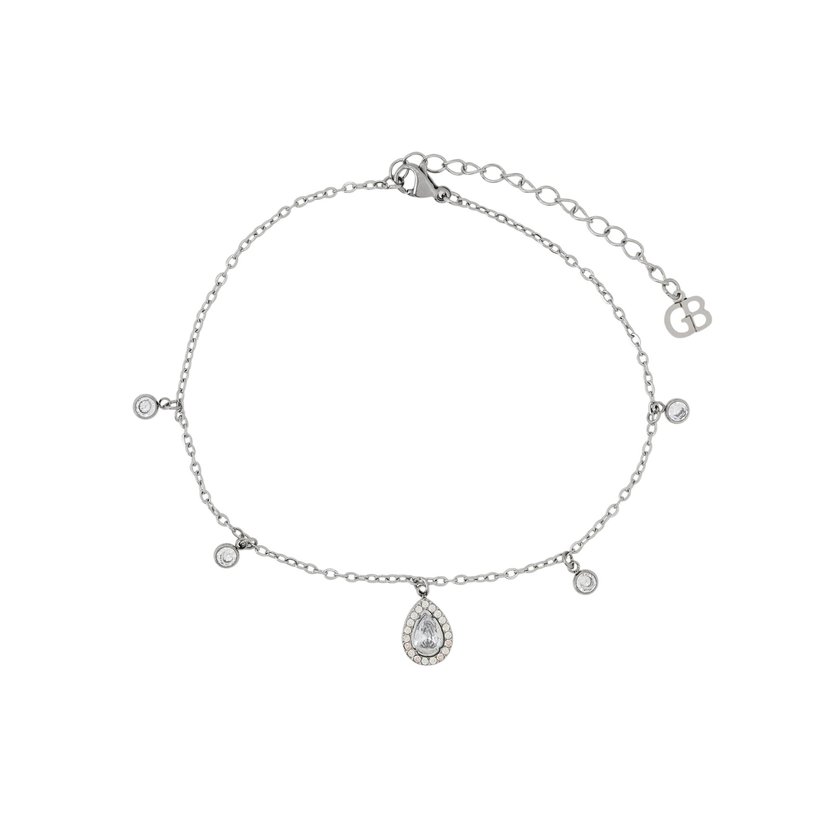 Pulsera para pie acero brillante oval GB