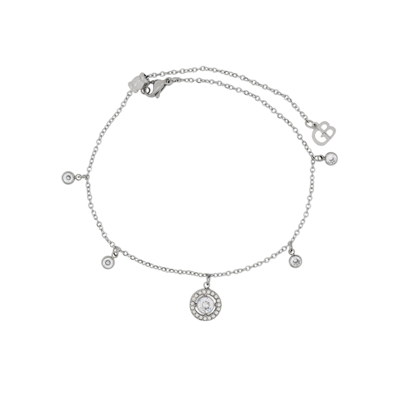 Pulseira de pé aço brilhante redondo GB