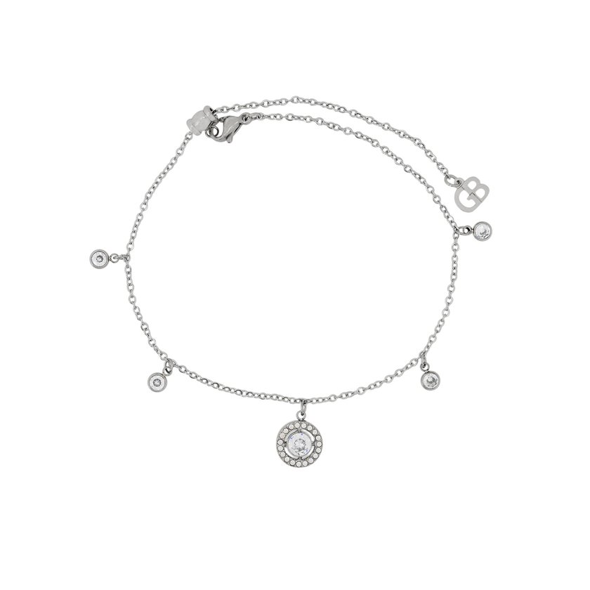 Pulseira de pé aço brilhante redondo GB