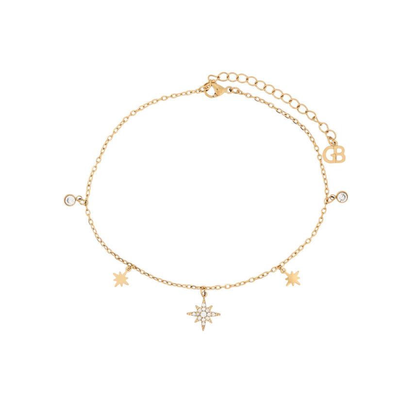 Pulseira de pé aço estrela GB