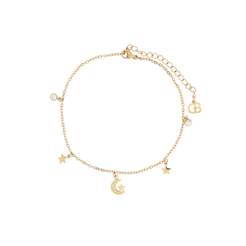 Pulseira de pé aço lua GB