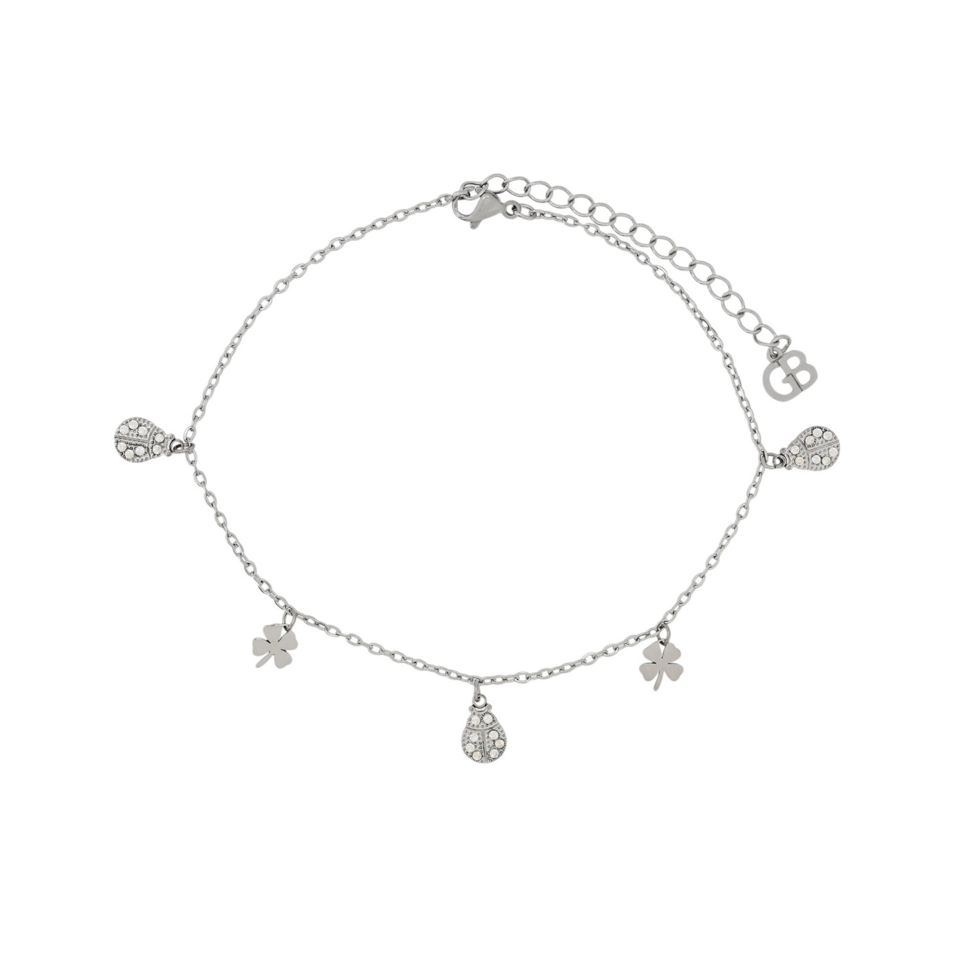 Pulseira de pé aço joaninha GB