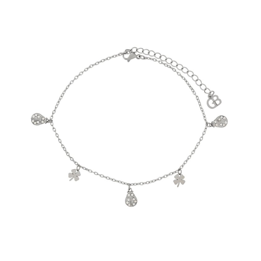 Pulseira de pé aço joaninha GB