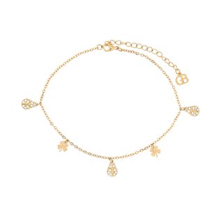 Pulseira de pé aço joaninha GB