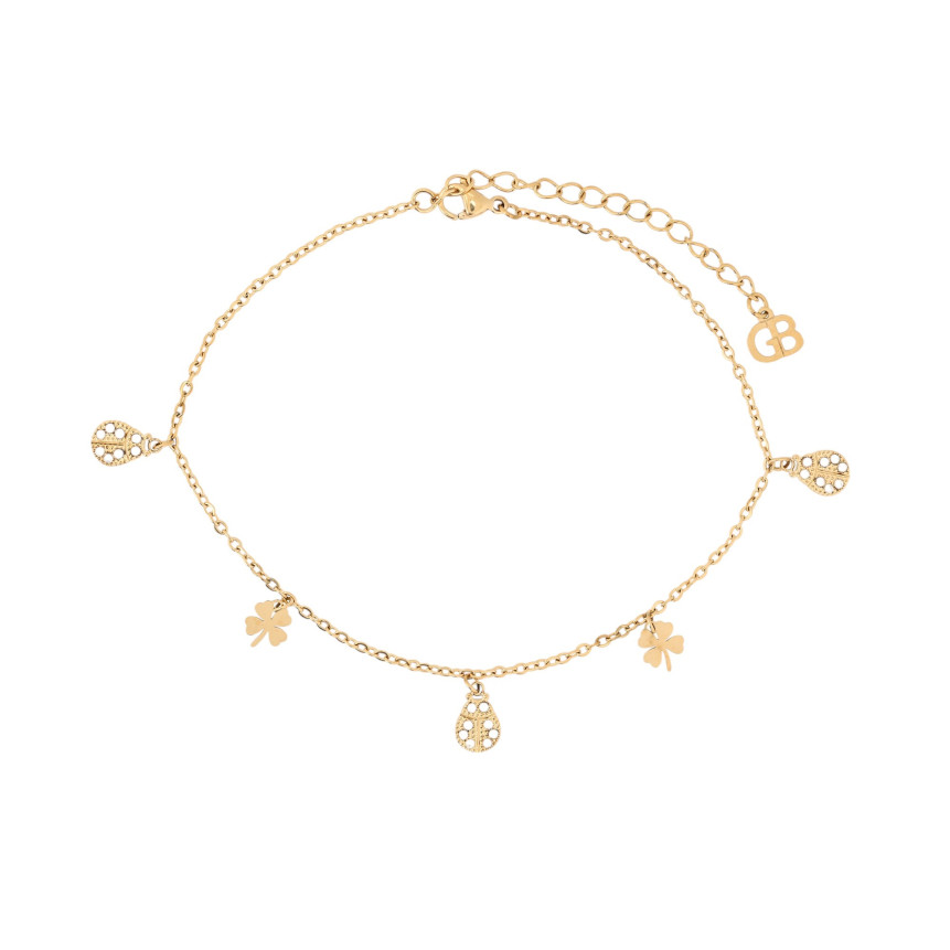 Pulsera para pie acero mariquita GB