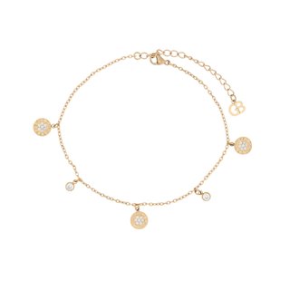 Pulseira de pé aço pendente redondo GB