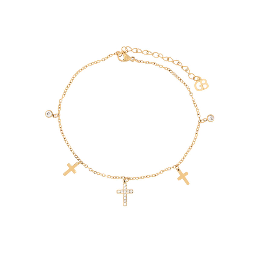 Chaîne de cheville acier croix GB