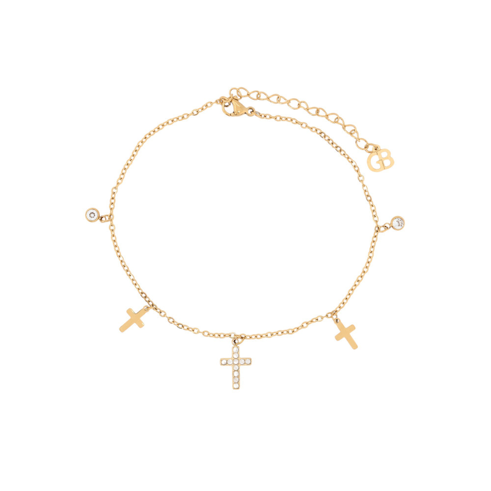 Chaîne de cheville acier croix GB