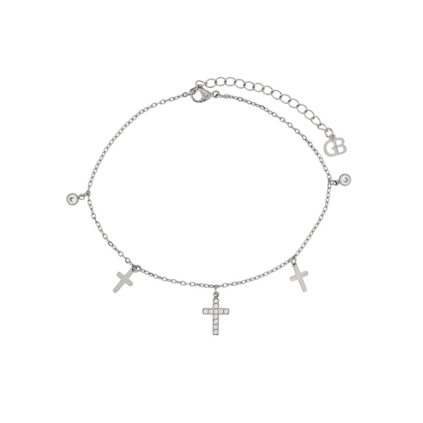 Chaîne de cheville acier croix GB