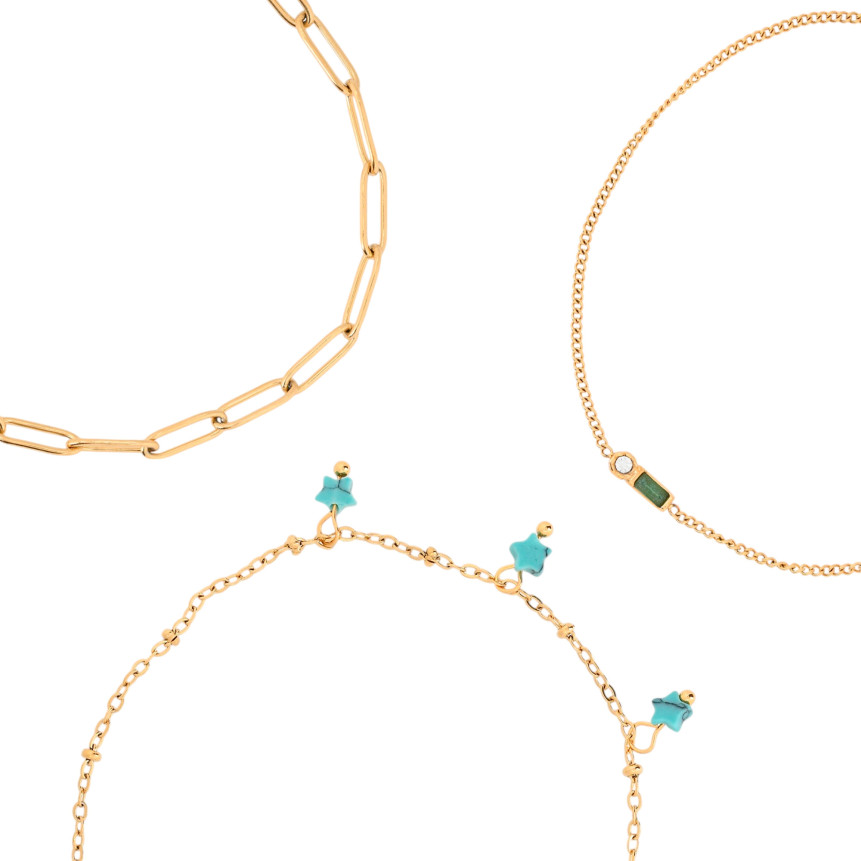 Steel set bracelet star GB