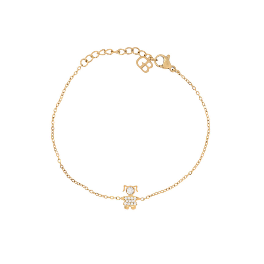 Pulsera acero y circonitas chica GB