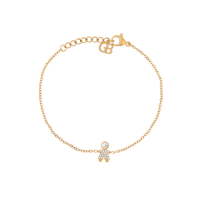 Bracciali acciaio con zirconità ragazzo GB