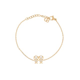Pulseira aço e zircônias duas meninas GB