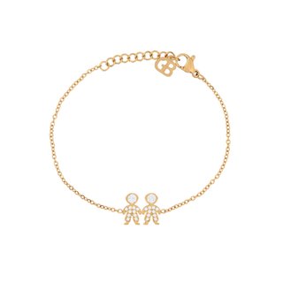 Pulseira aço e zircônias dois meninos GB