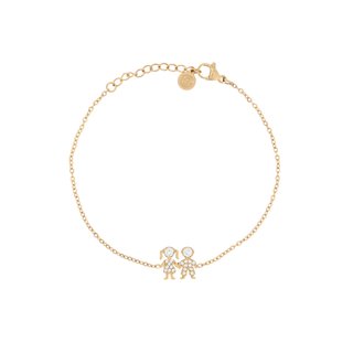 Pulseira aço e zircônias casal GB