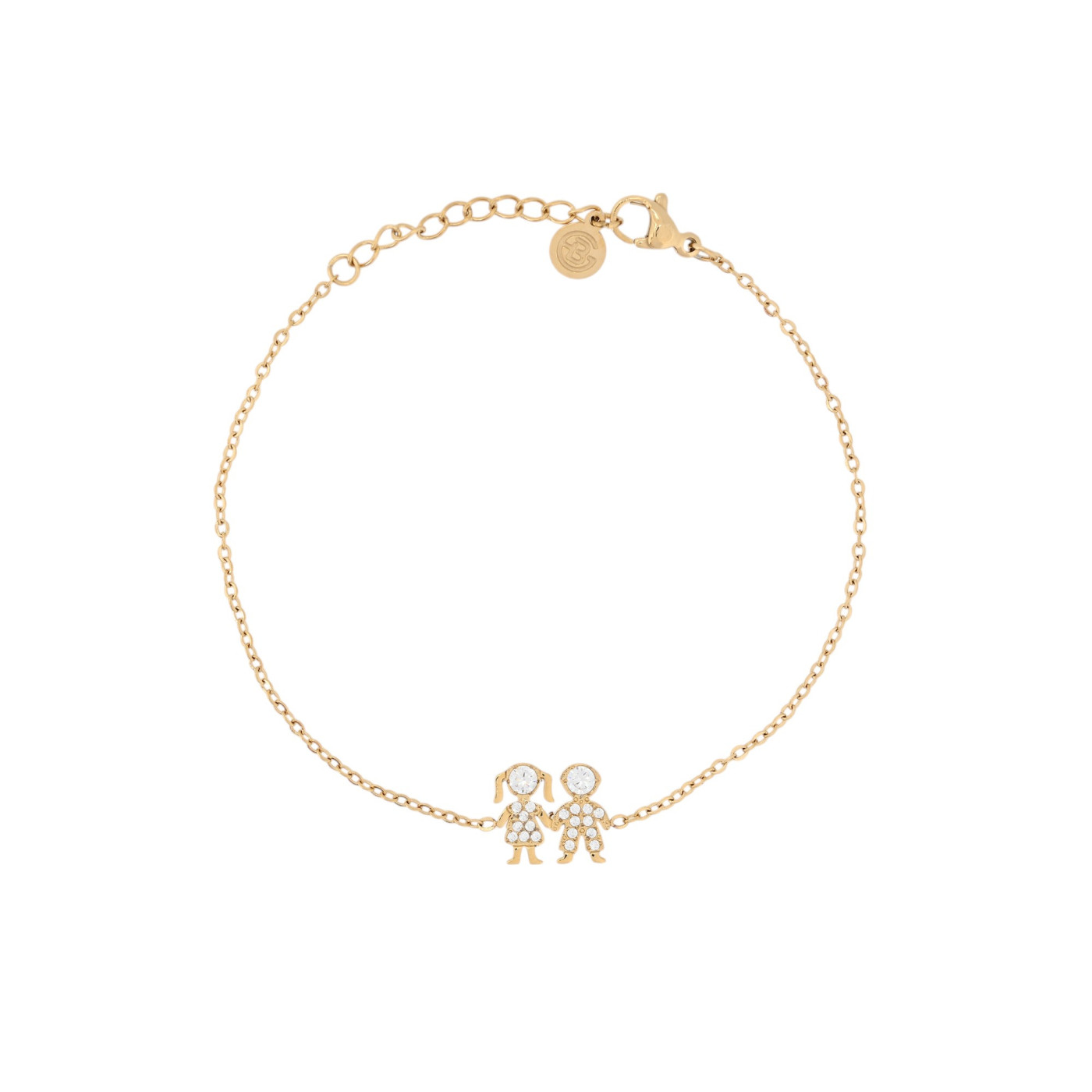 Bracelet acier et zircones couple GB