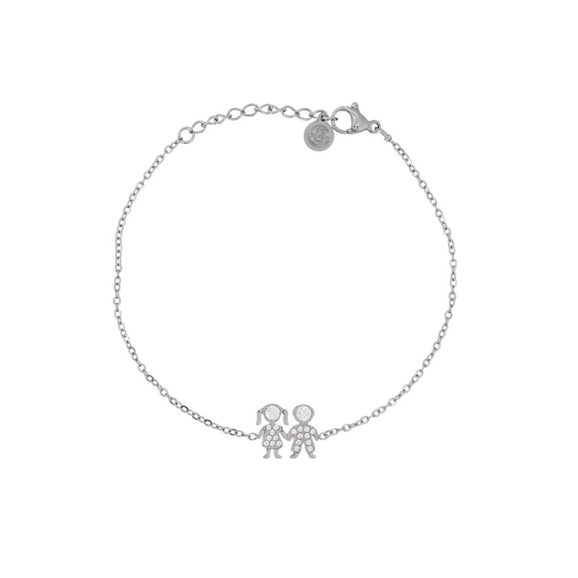 Bracelet stainless steel zirconies couple GB