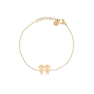 Pulseira em aço com duas meninas GB