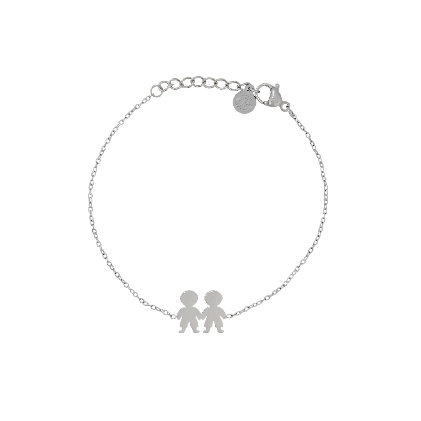 Pulseira em aço com dois meninos GB