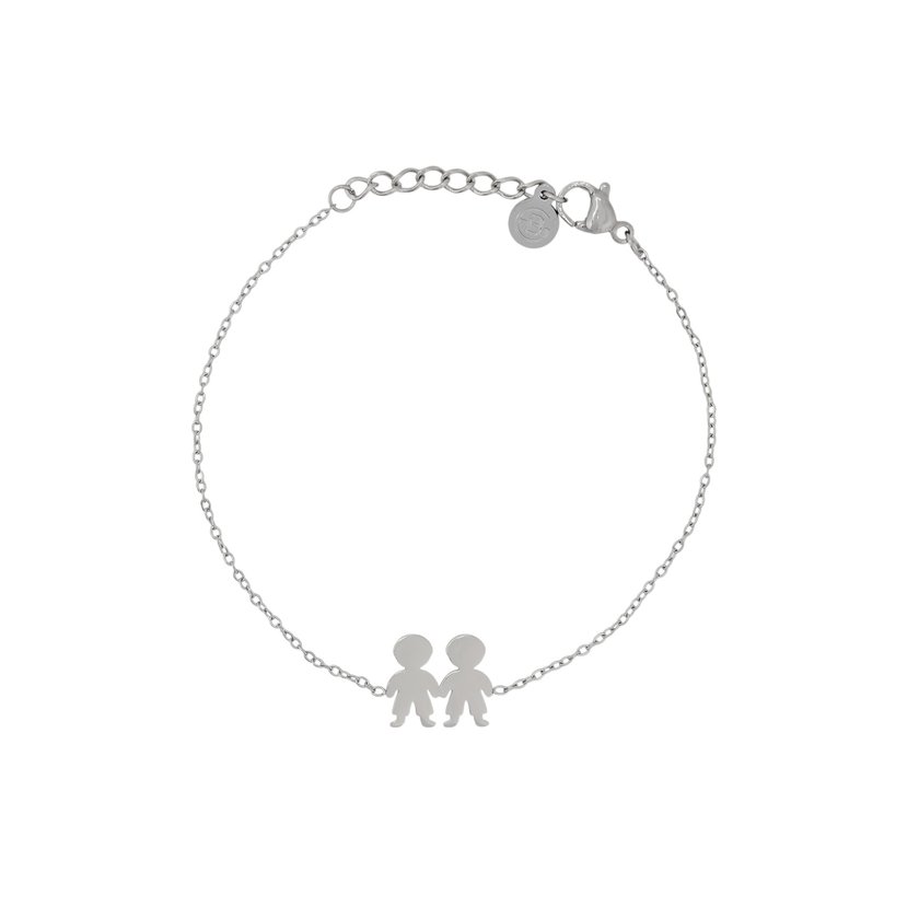 Pulseira em aço com dois meninos GB
