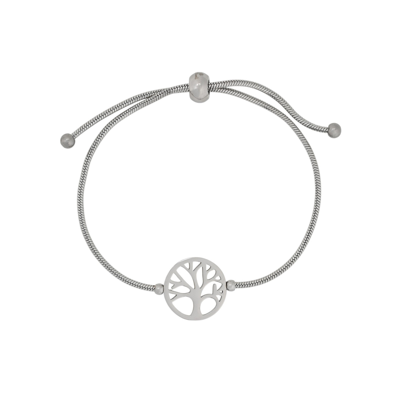 Pulseira ajustável em aço árvore da vida GB