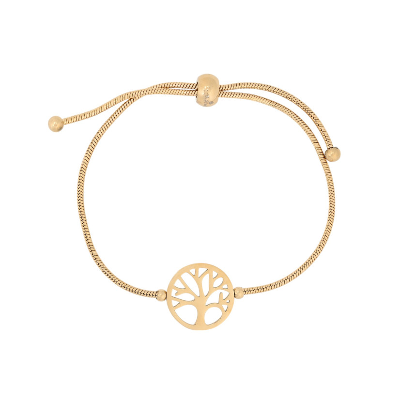 Bracciale regolabile in acciaio albero della vita GB