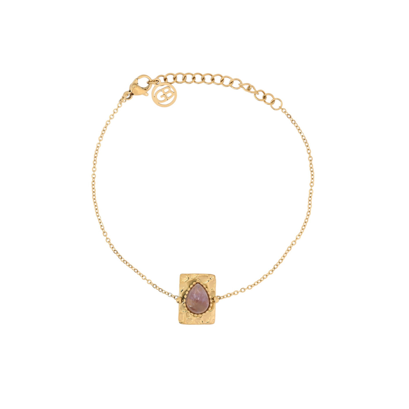 Bracciale in acciaio pendenti ovale viola GB