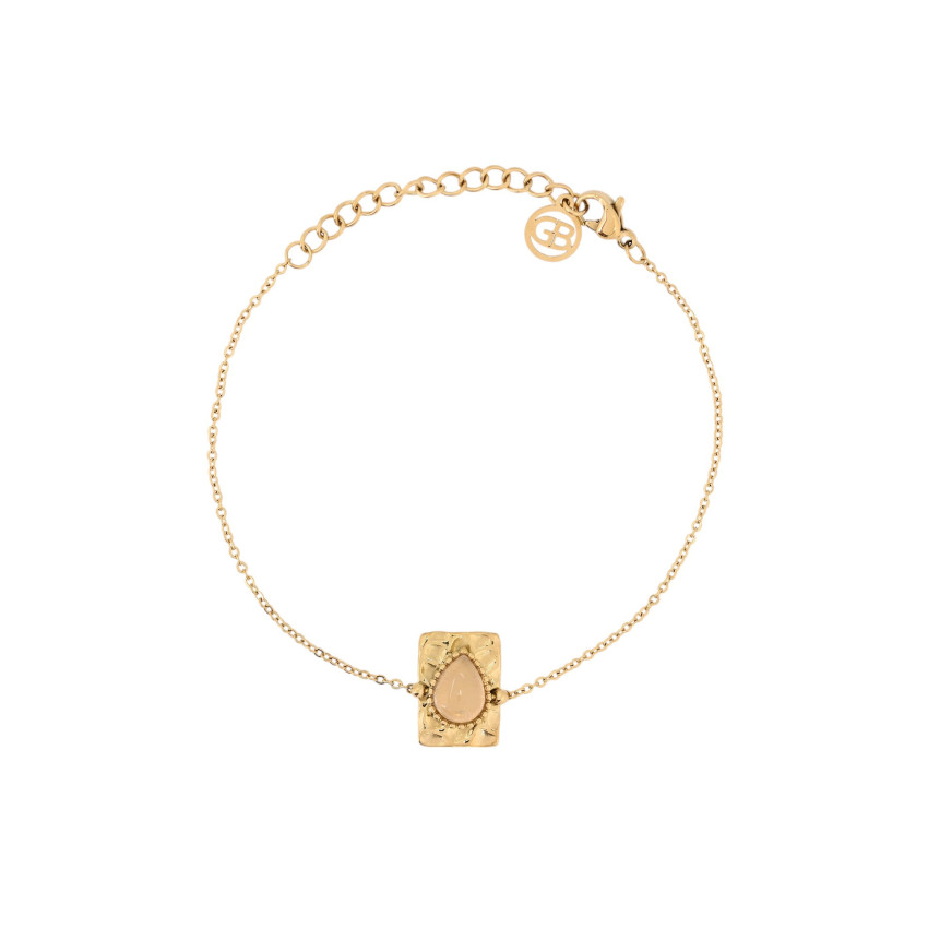 Bracciale in acciaio pendenti ovale beige GB