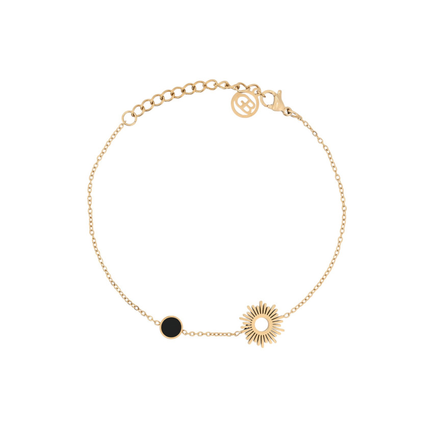 Pulseira em aço sol com pendente GB