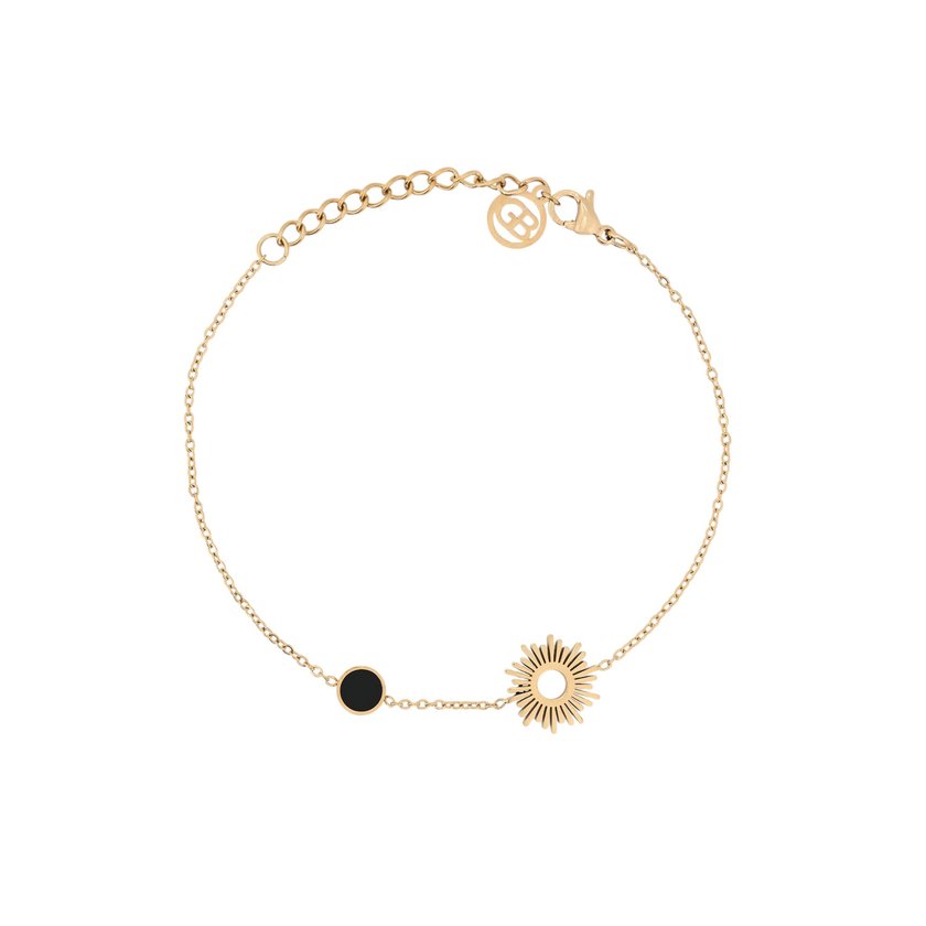 Pulseira em aço sol com pendente GB