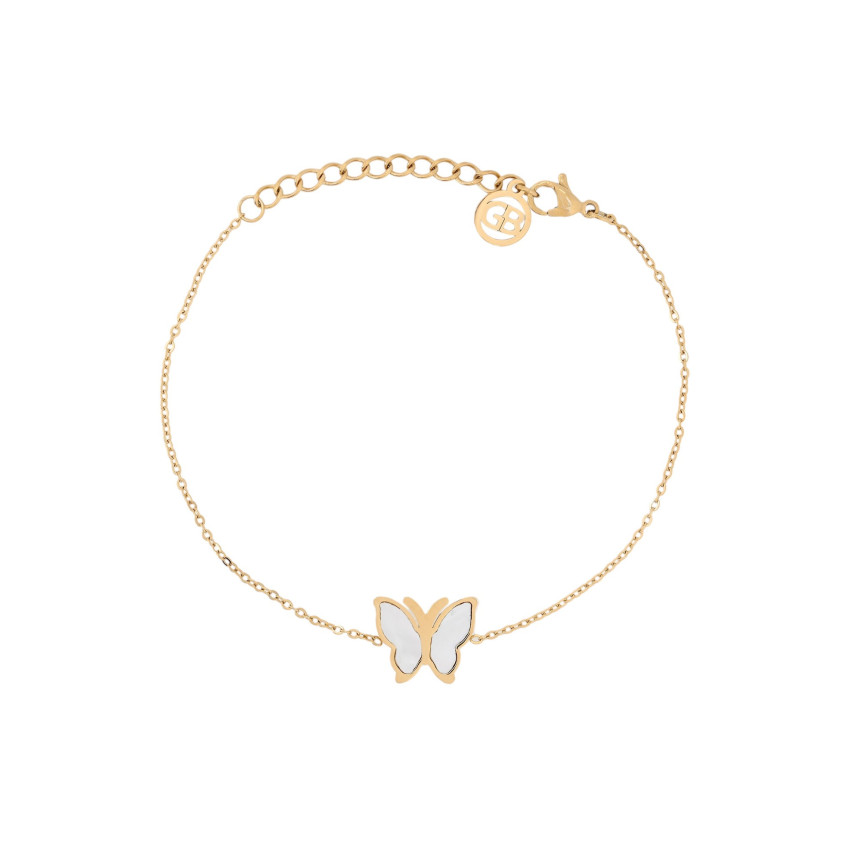 Pulsera en acero básico mariposa GB