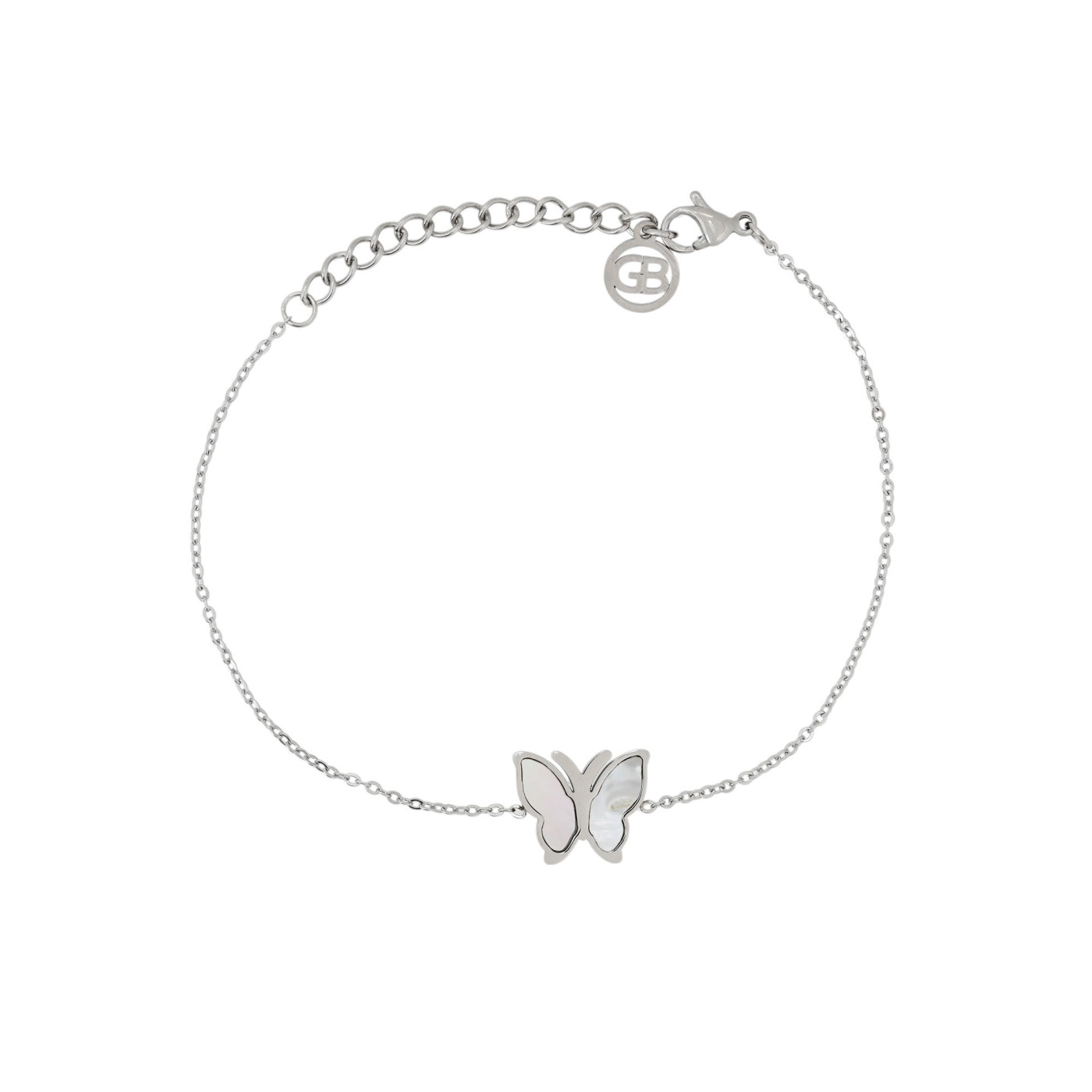 Pulseira em aço básica borboleta GB