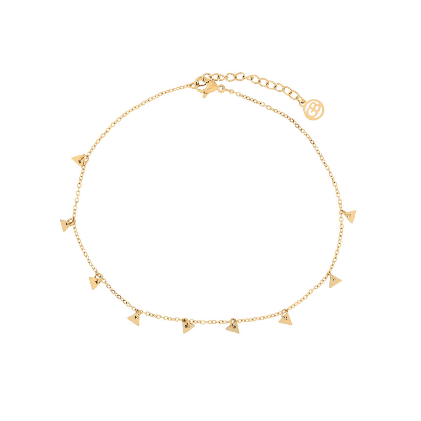 Pulseira de pé aço com pendentes triangulares GB