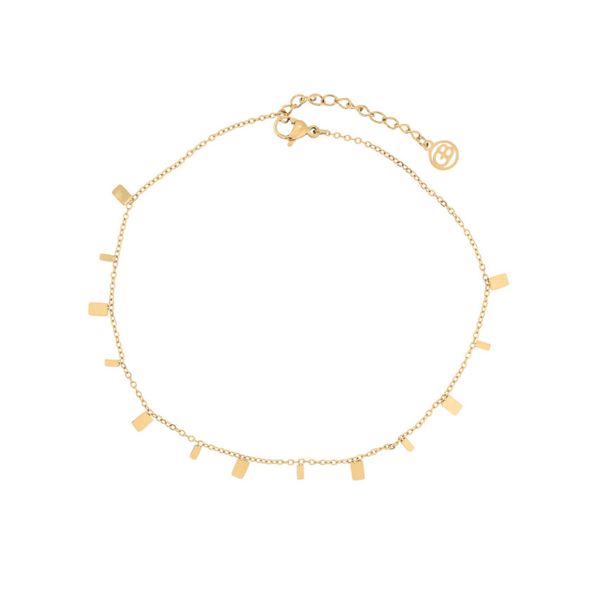 Pulseira de pé aço com pendentes GB