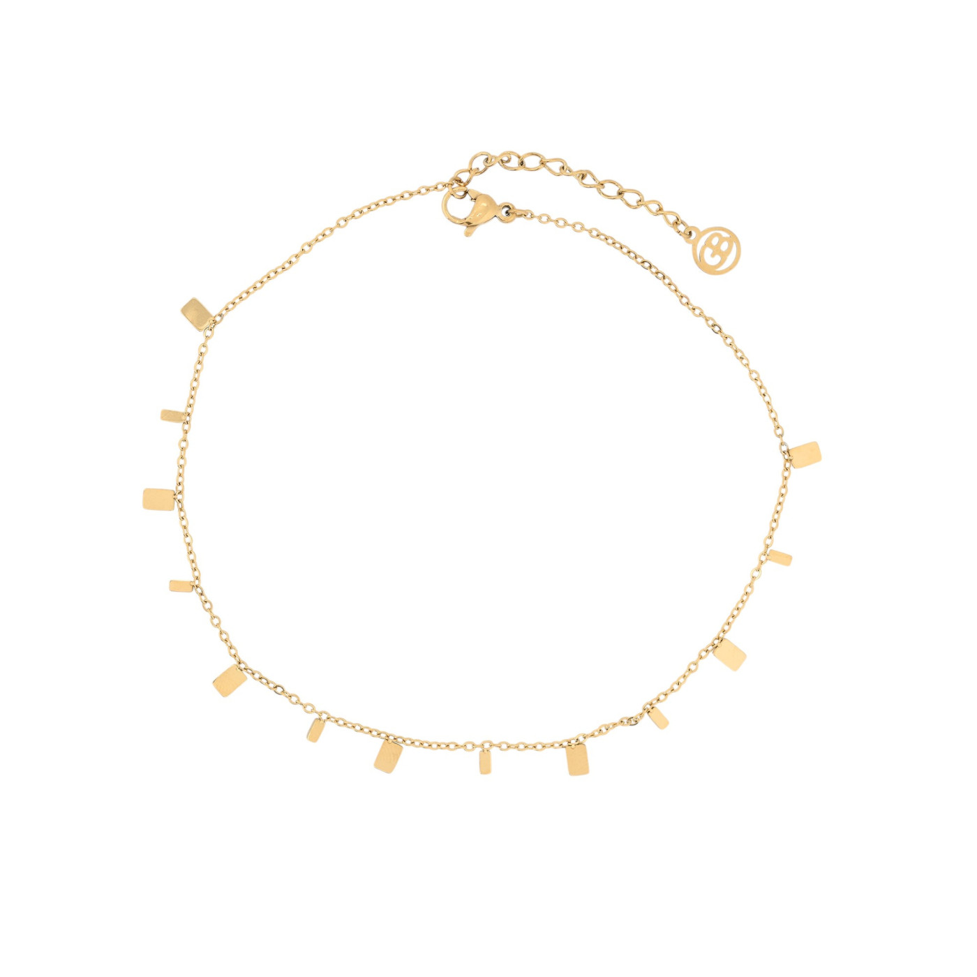 Pulseira de pé aço com pendentes GB