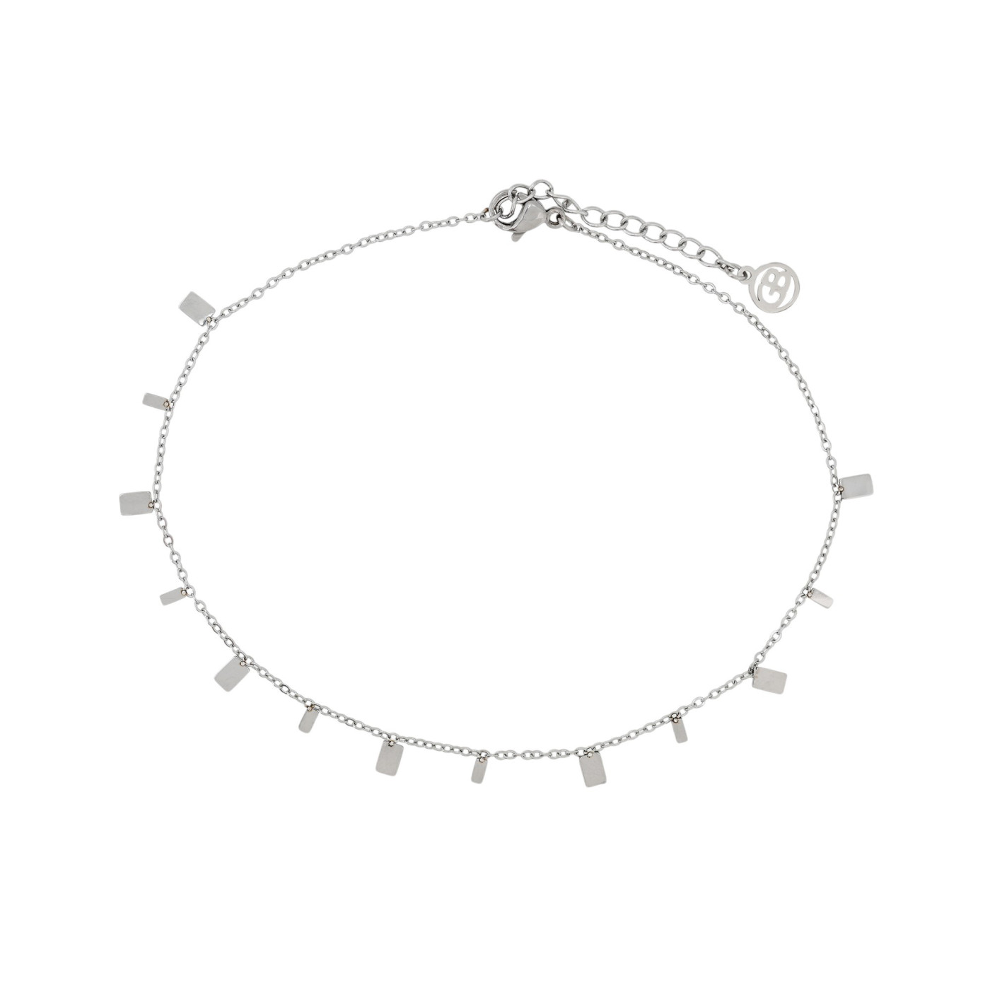 Pulseira de pé aço com pendentes GB