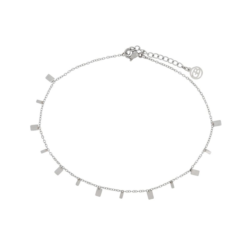 Pulseira de pé aço com pendentes GB