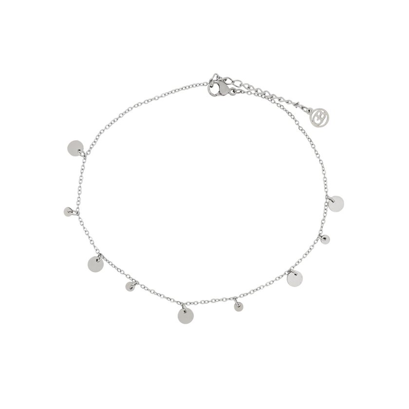 Pulseira de pé aço com pendentes redondos GB