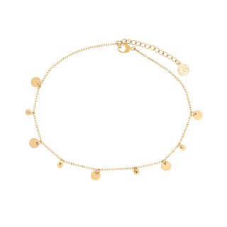 Pulseira de pé aço com pendentes redondos GB
