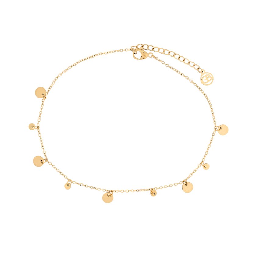 Pulseira de pé aço com pendentes redondos GB