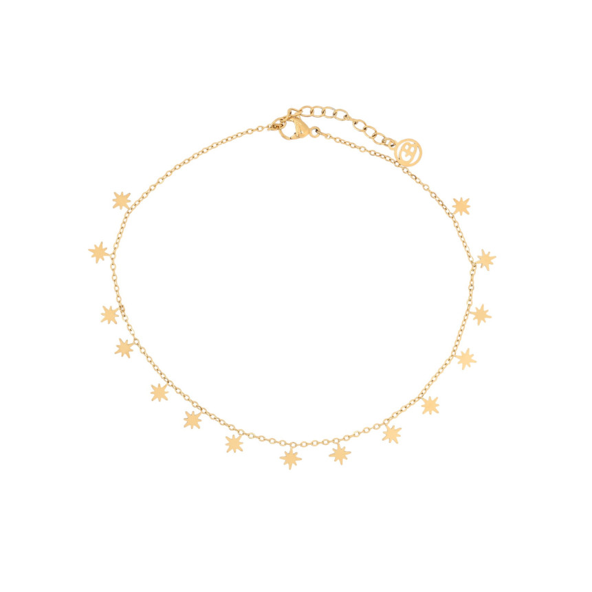 Bracciale piede acciaio pendenti stella GB