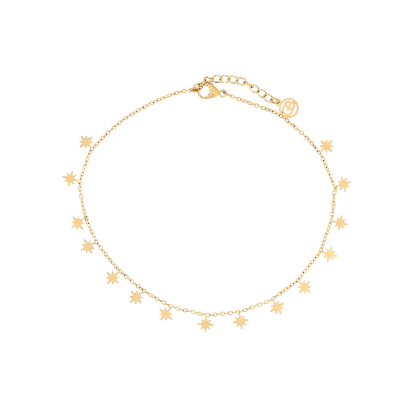 Pulseira de pé aço pendentes estrelas GB