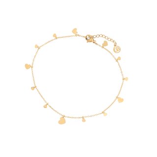 Pulseira de pé aço pendentes corações GB