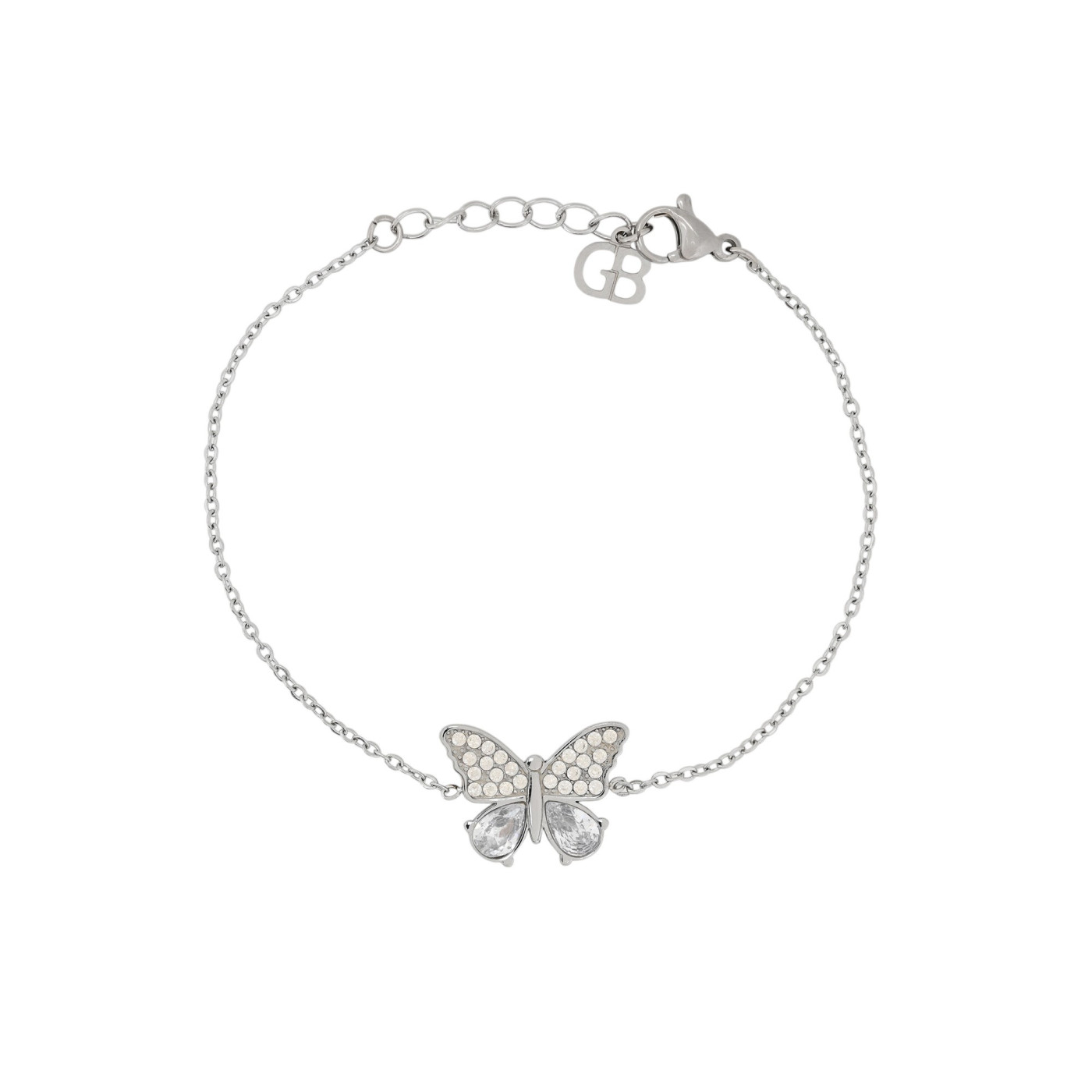 Steel bracelet oval butterfly GB