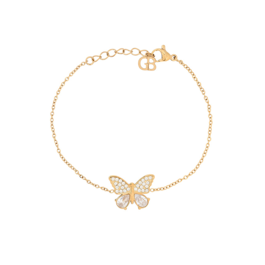 Steel bracelet oval butterfly GB