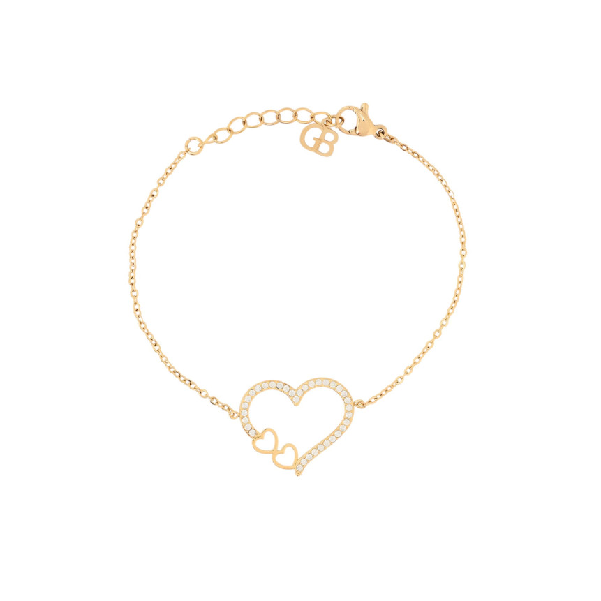 Pulseira em aço corações pequenos GB