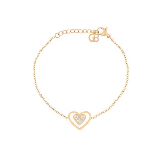 Bracciale in acciaio cuore aperto GB