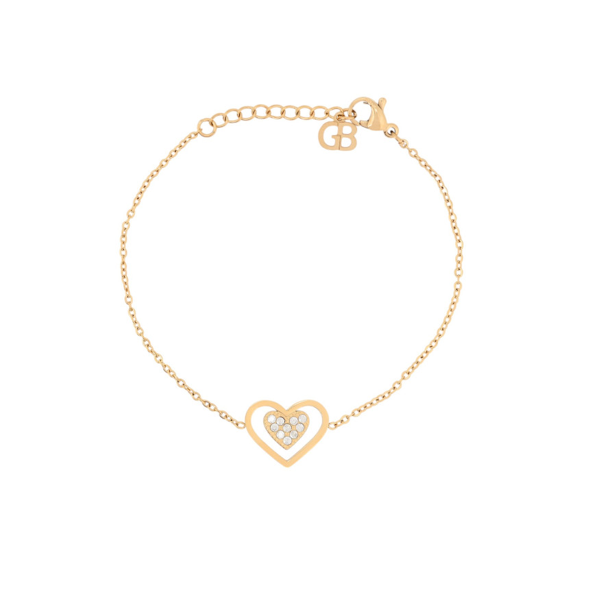 Pulseira em aço coração aberto GB
