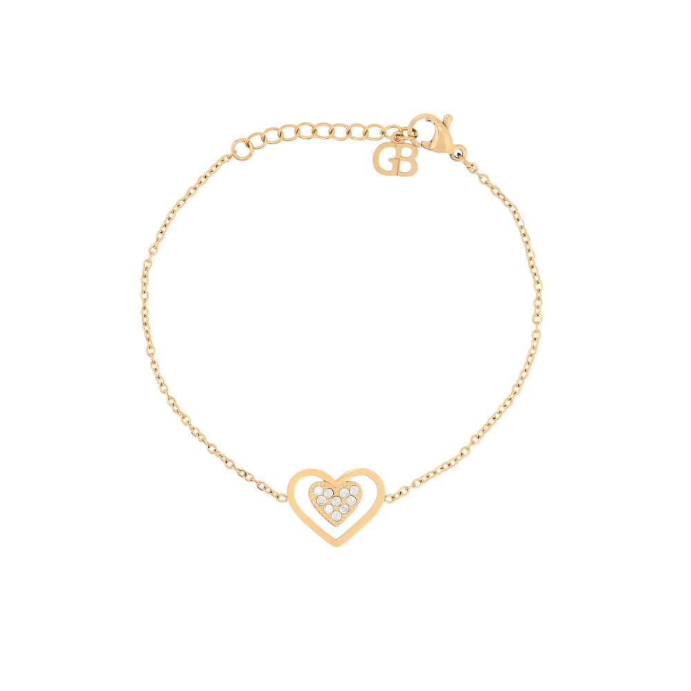 Pulseira em aço coração aberto GB
